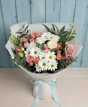 Букет цветов из:  Розы, Лизиантусы и Хризантемы #REPLACE_PRED# Шувое