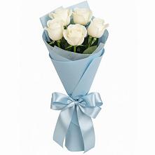Букет 5 Белых роз Проуд #REPLACE_PRED# Шувое