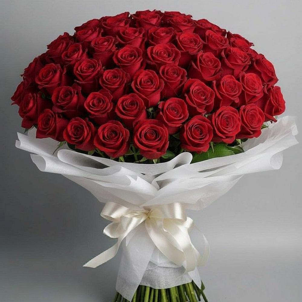 Букет 101 Красная роза Блэк Мэджик в Шувое