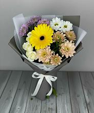 Букет цветов из:  Розы, Герберы и Хризантемы в Шувое