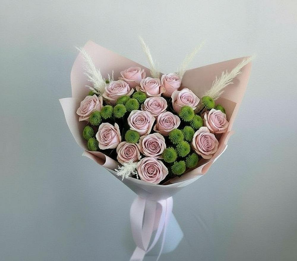 Букет цветов из: Розы и Хризантемы в Шувое