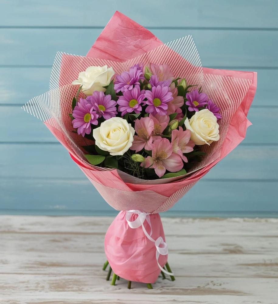 Букет цветов из: Герберы в Шувое