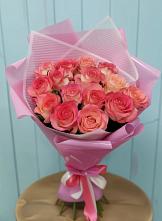 Букет 15 Розовых роз Равель #REPLACE_PRED# Шувое