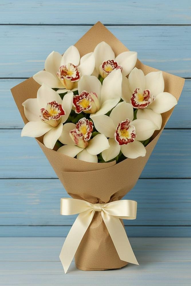 Букет цветов из: Орхидеи и Розы в Шувое